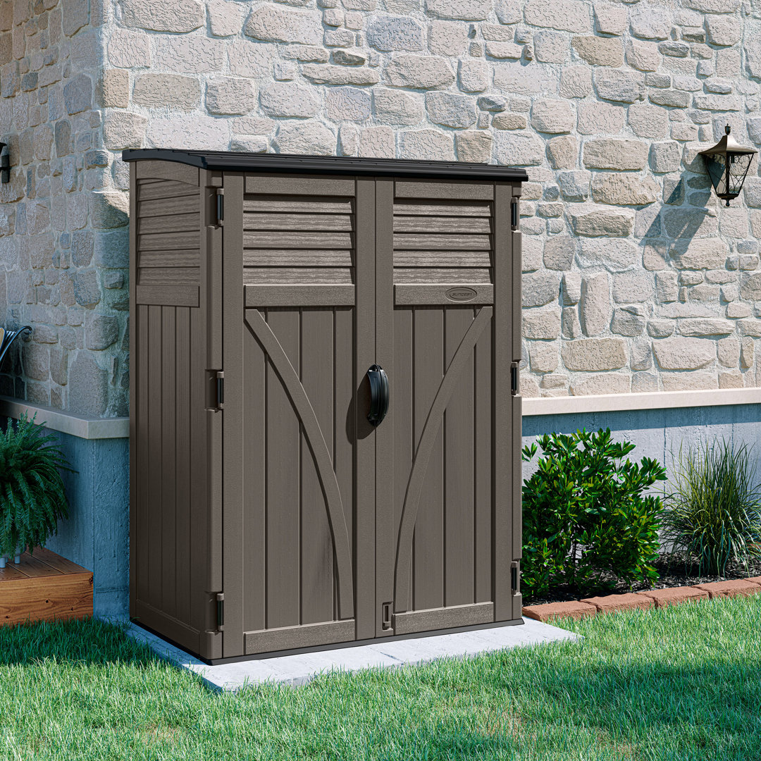 Suncast Aston Large Storage Cabinet Stone Grey 135cm W X 83cm D X 182cm H